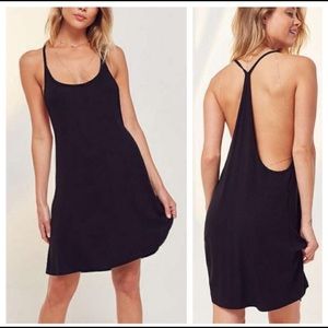 UO Ribbed Knit Racerback Dress Black Lourdes ❤️